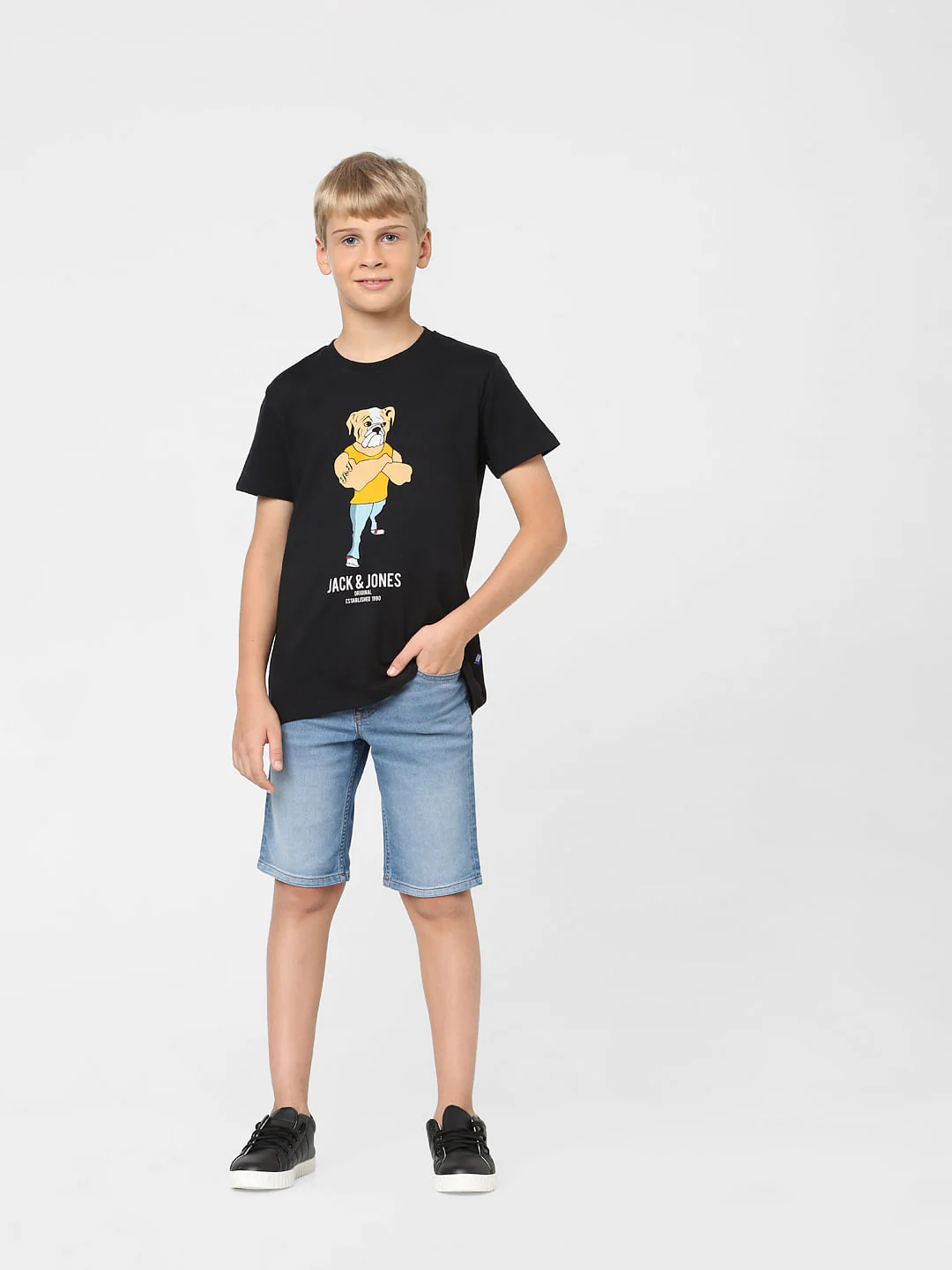Boys Black Graphic Print T-shirt - Image 6
