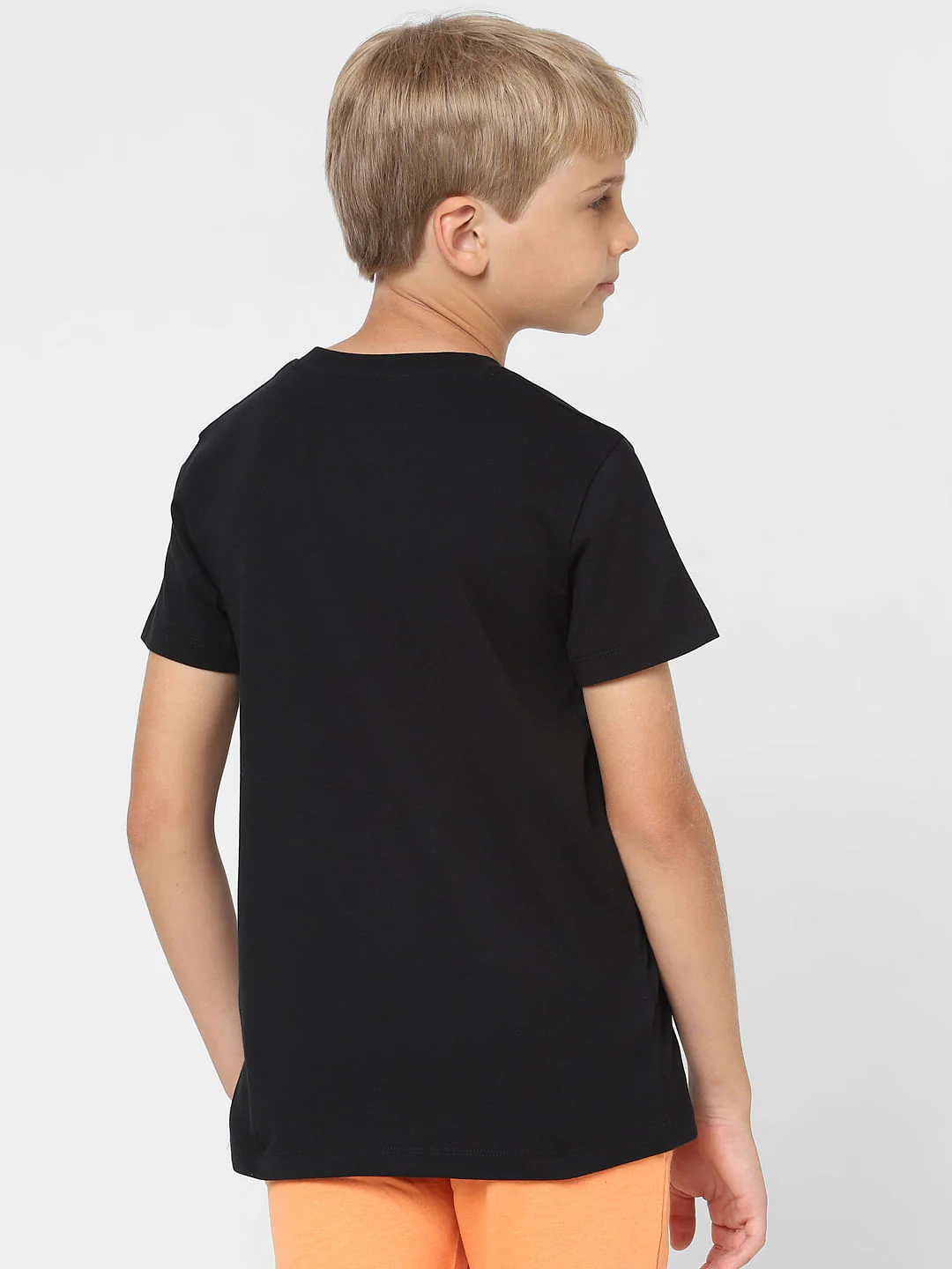 Boys Black Logo Print Crew Neck T-shirt - Image 4