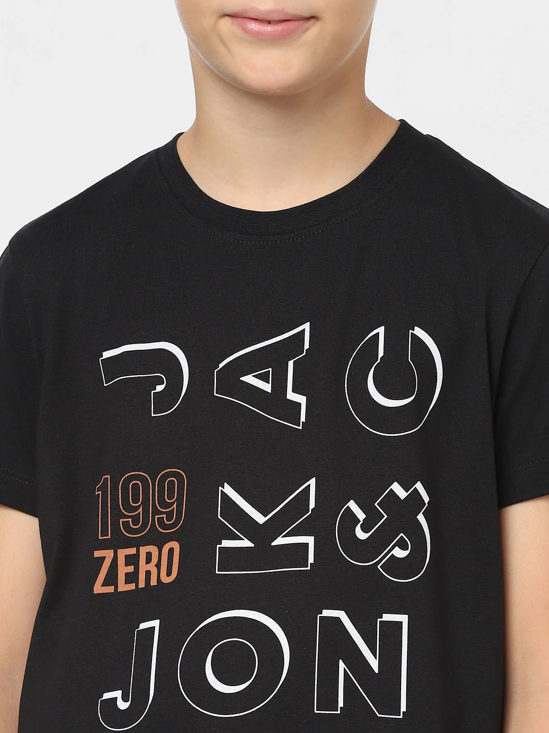 Boys Black Logo Print Crew Neck T-shirt - Image 5