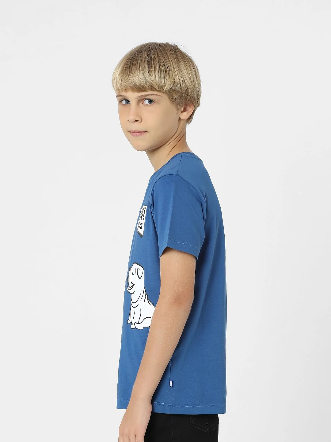 BOYS Blue Graphic Print T-shirt - Image 3