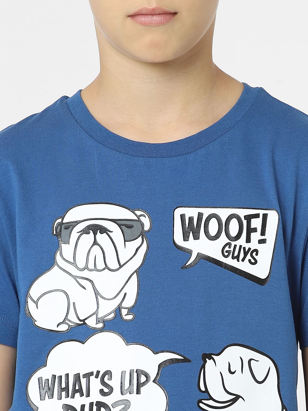 BOYS Blue Graphic Print T-shirt - Image 5