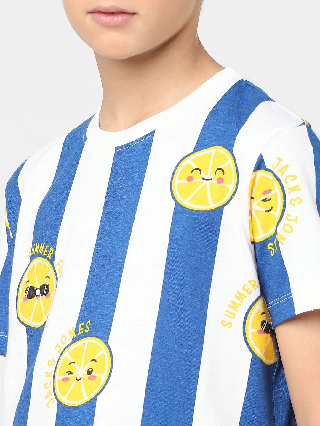 Boys Blue Striped Co-ord T-shirt - Image 5