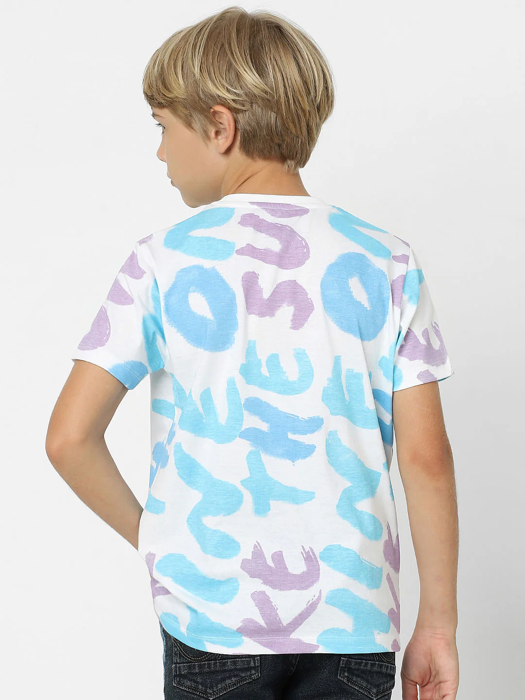 Boys White Typographic Print T-shirt - Image 4