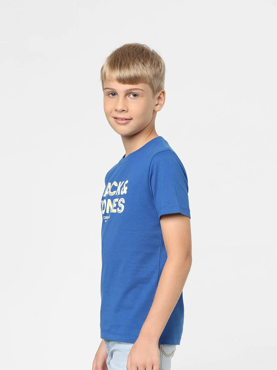 Boys Blue Logo Print T-shirt - Image 3