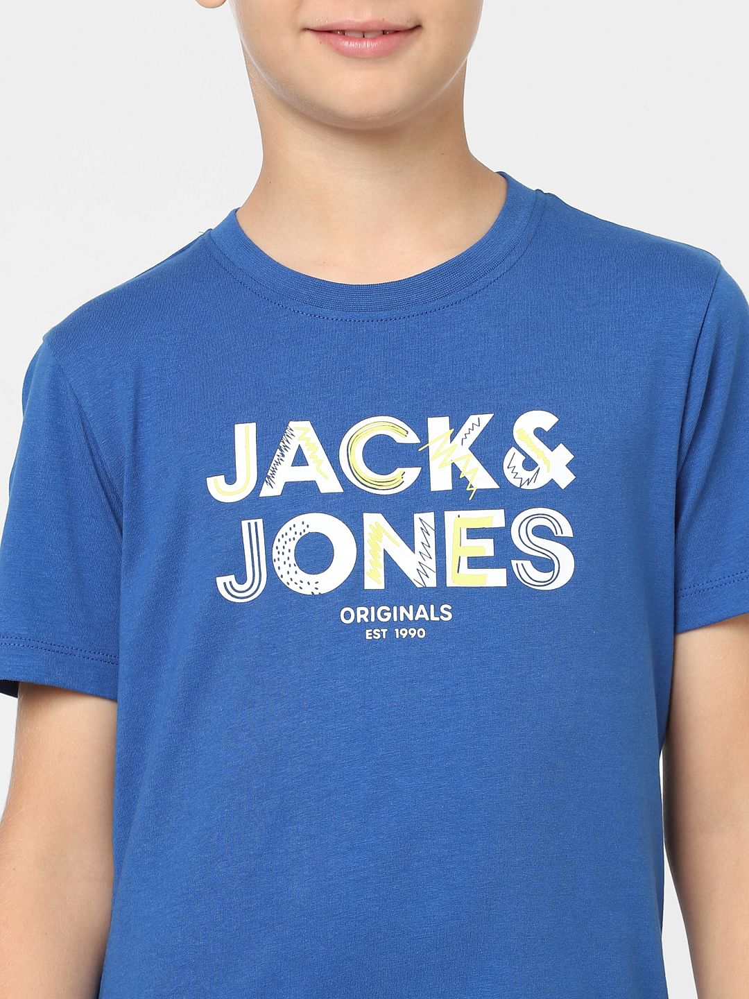 Boys Blue Logo Print T-shirt - Image 5