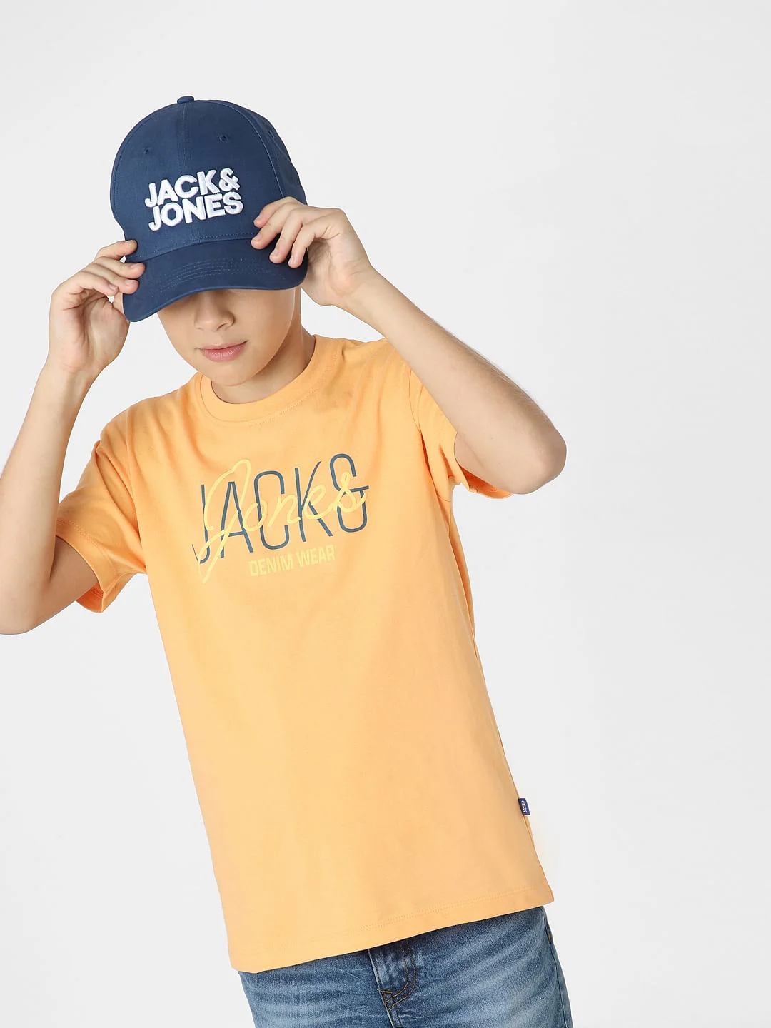 BOYS Orange Logo Print T-shirt
