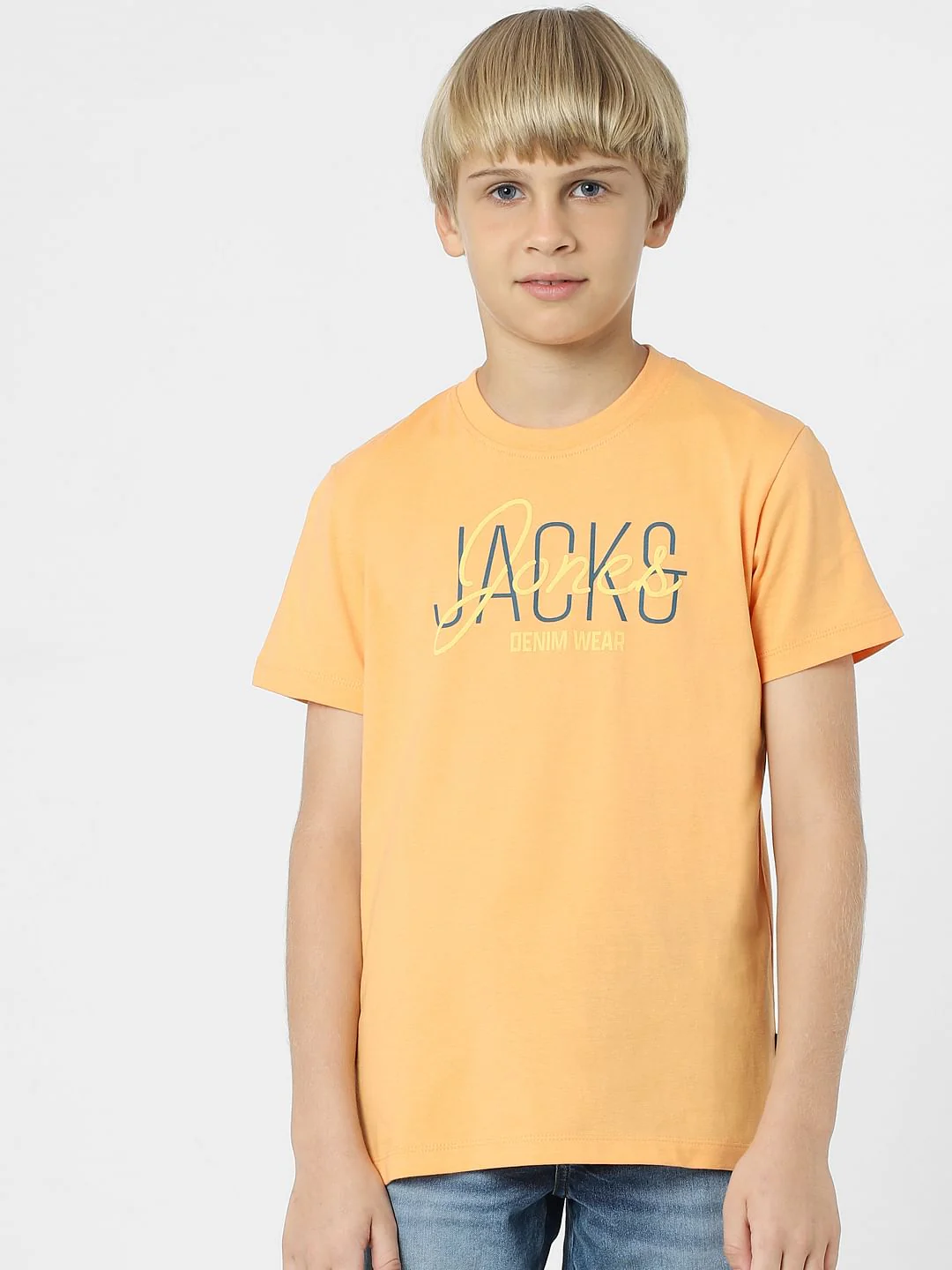 BOYS Orange Logo Print T-shirt - Image 2