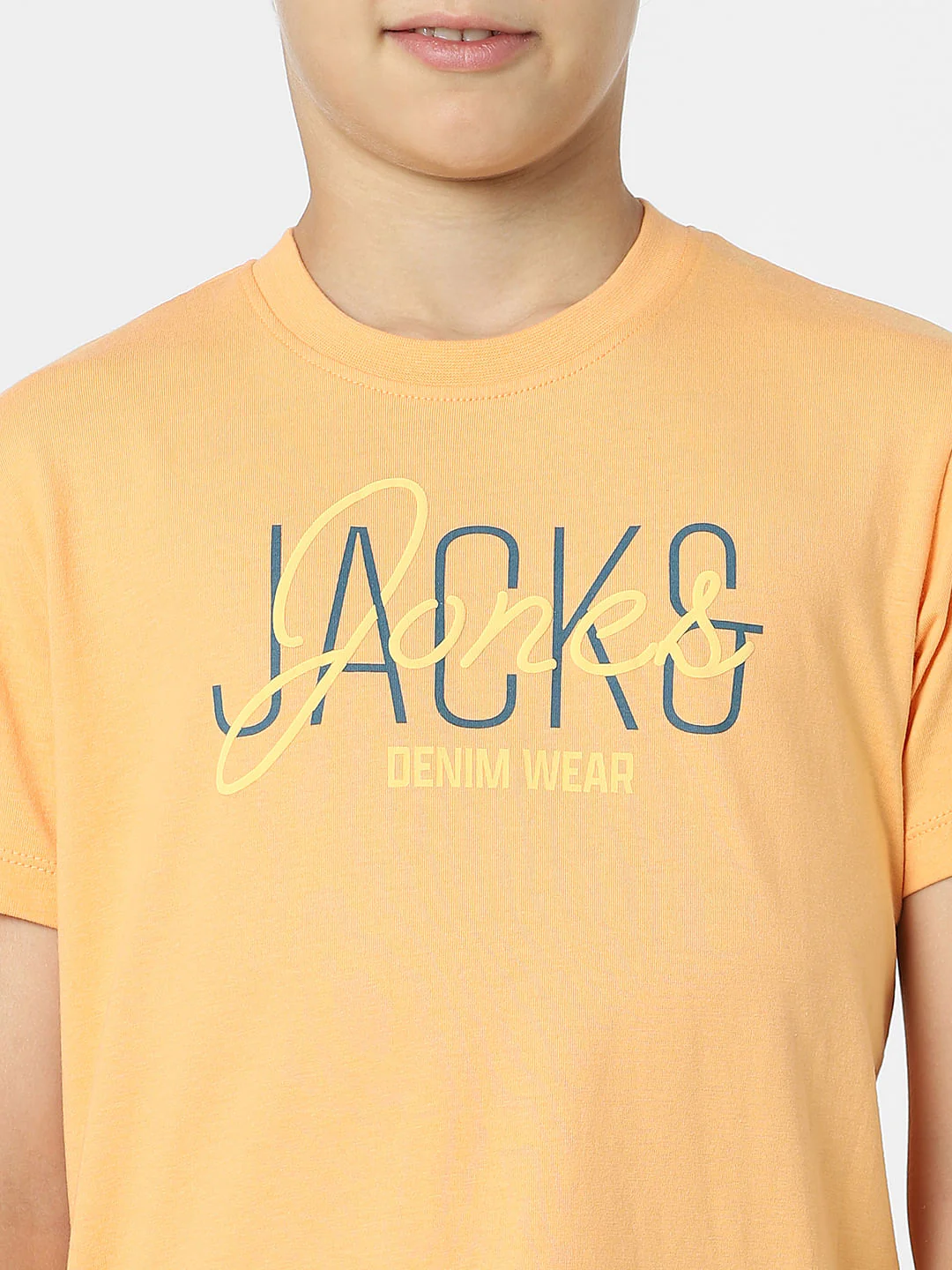 BOYS Orange Logo Print T-shirt - Image 5