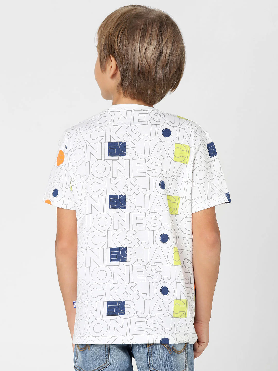 Boys White Logo Print Crew Neck T-shirt - Image 4