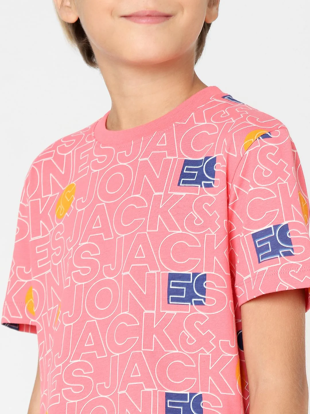 Boys Pink Logo Print Crew Neck T-shirt - Image 5