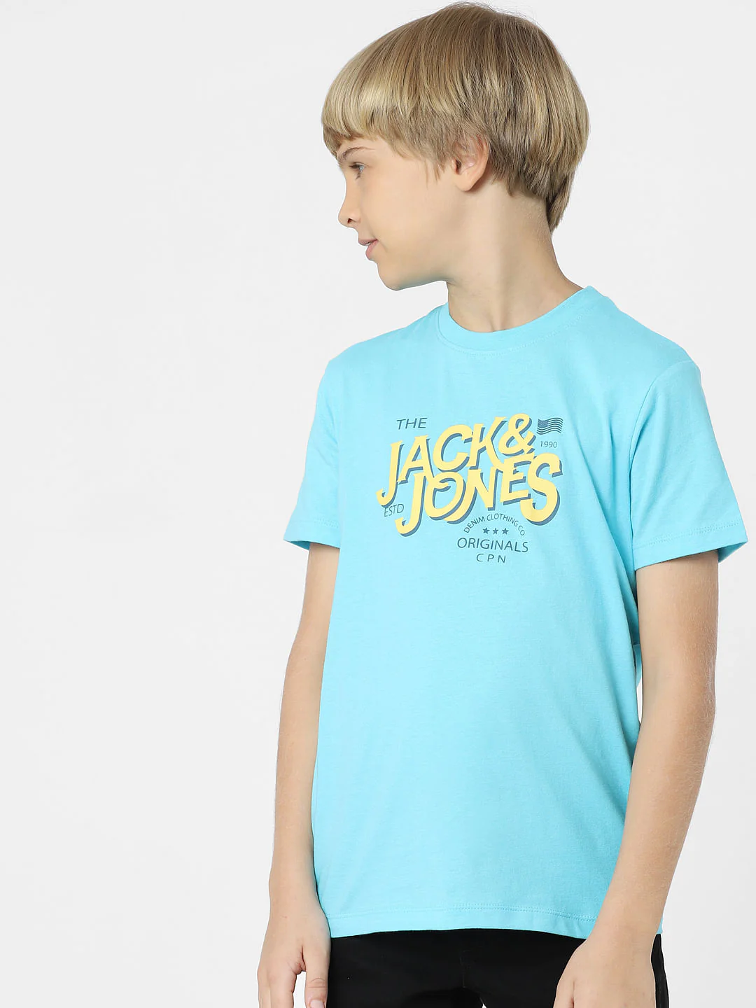 BOYS Blue Logo Print T-shirt - Image 2