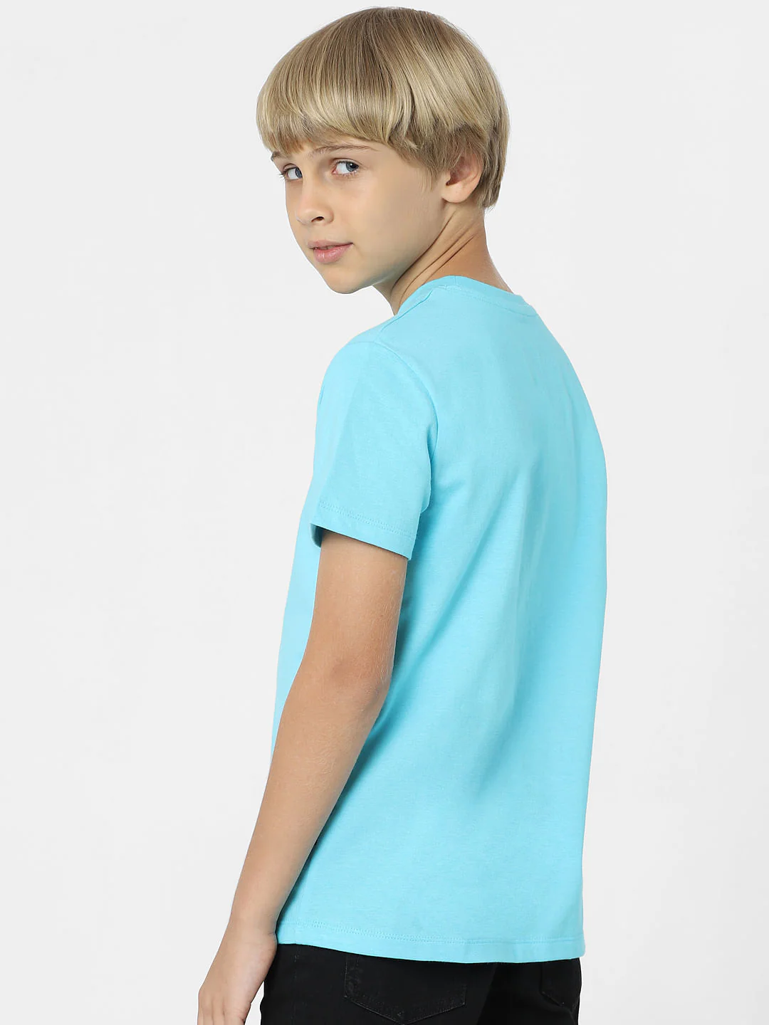 BOYS Blue Logo Print T-shirt - Image 4