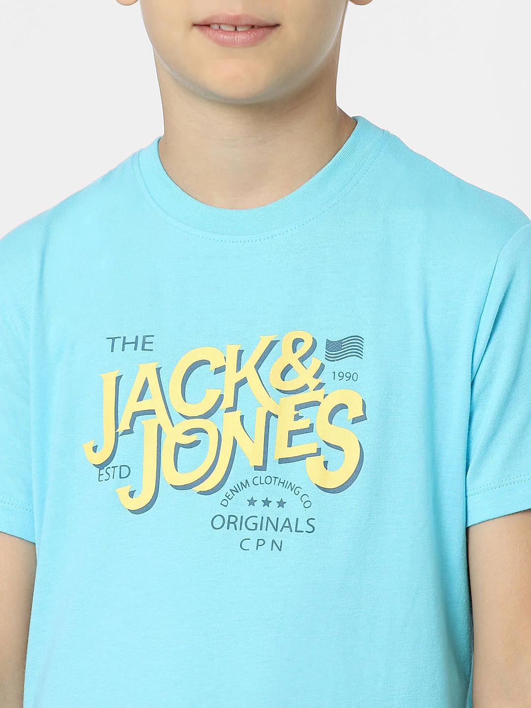 BOYS Blue Logo Print T-shirt - Image 5
