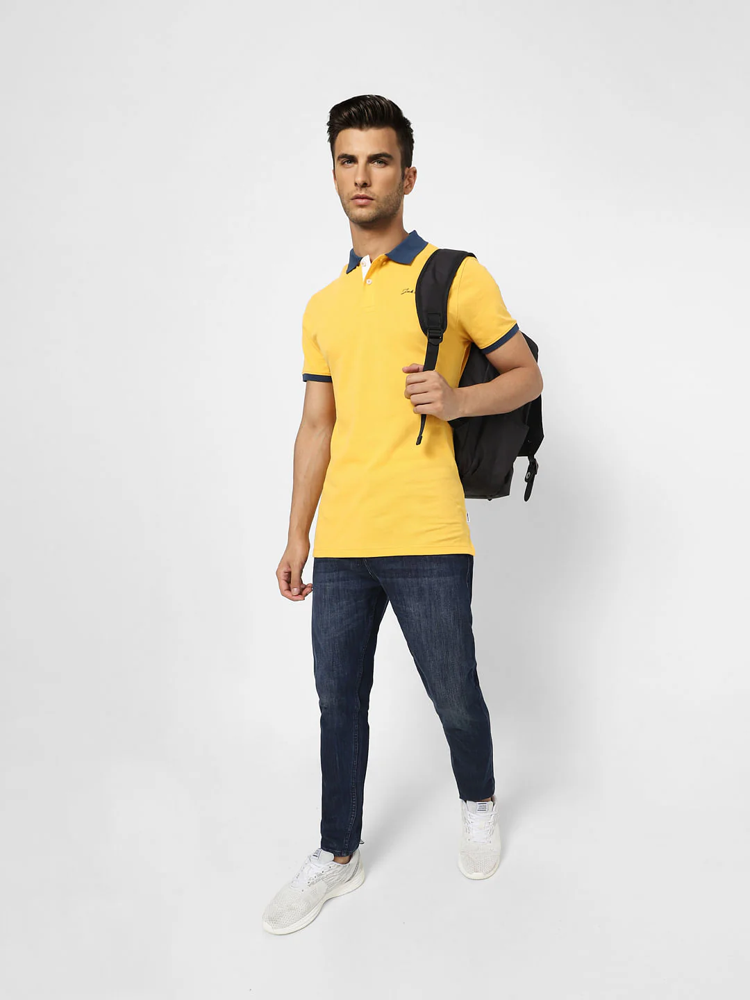 Yellow Contrast Tipping Polo T-shirt