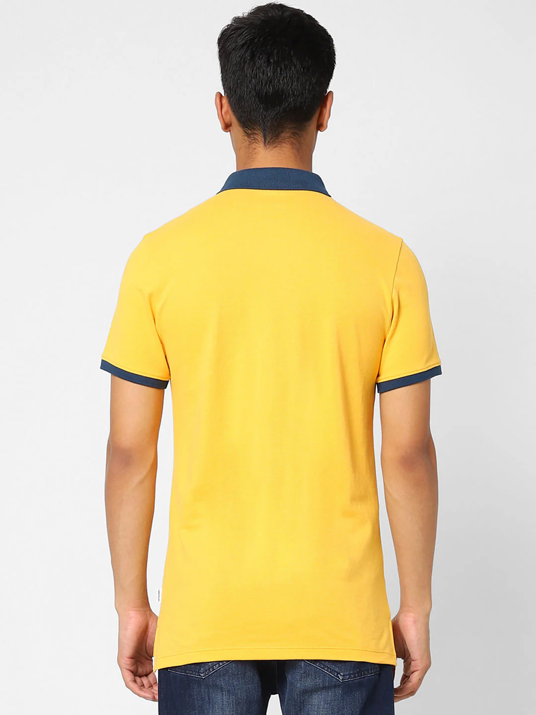 Yellow Contrast Tipping Polo T-shirt - Image 4