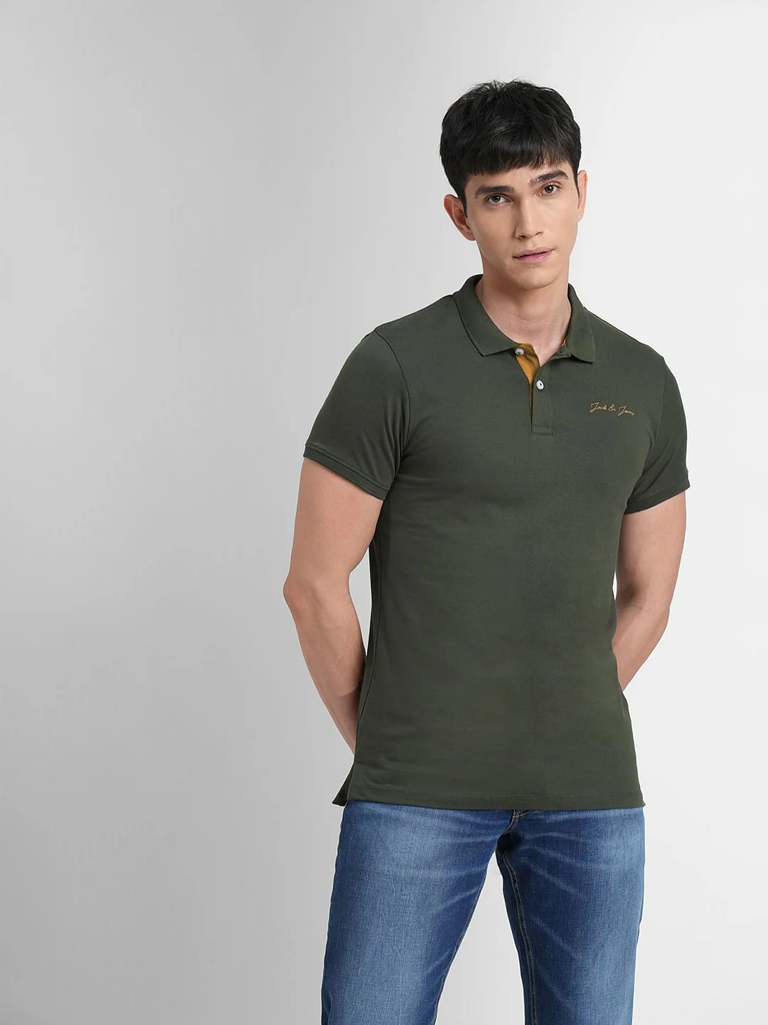 Olive Green Polo T-shirt - Image 2