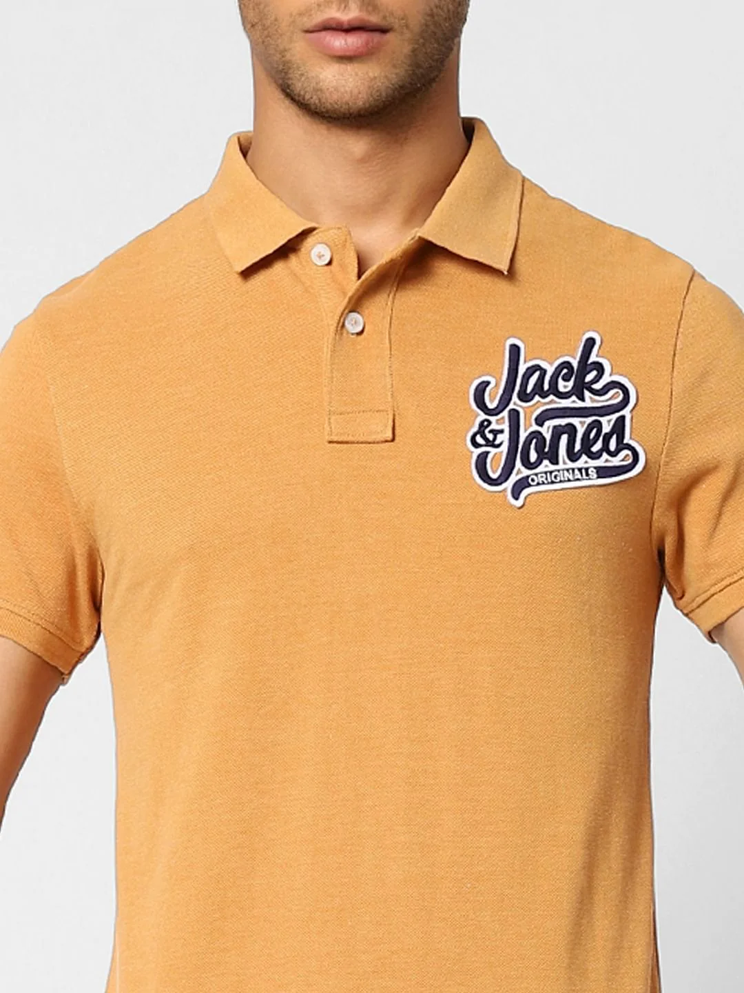 Yellow Logo Print Polo T-shirt - Image 5