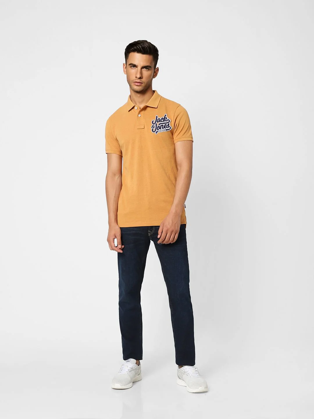 Yellow Logo Print Polo T-shirt - Image 6