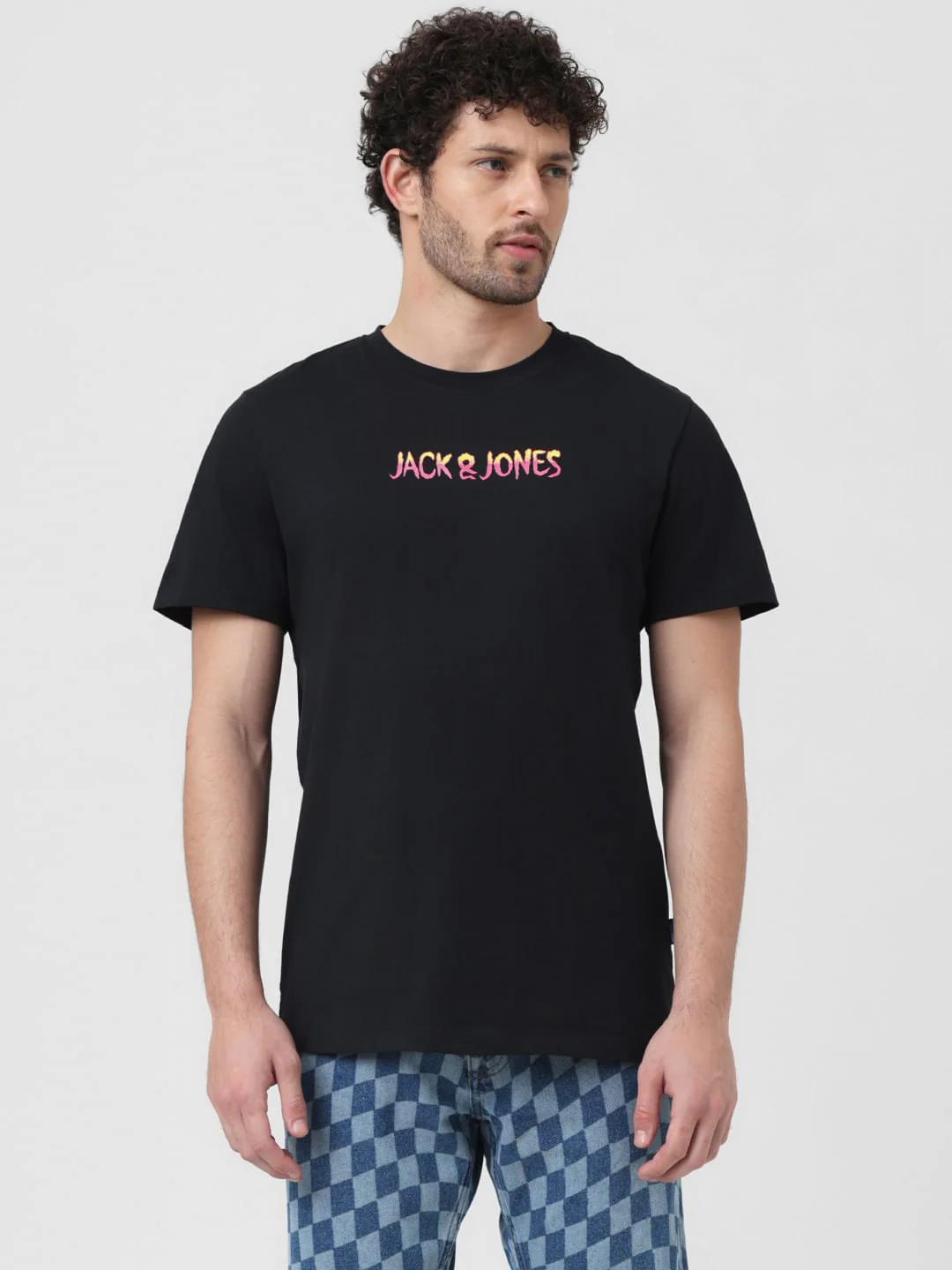 X Sunburn Black Techno Print Crew Neck T-shirt - Image 2