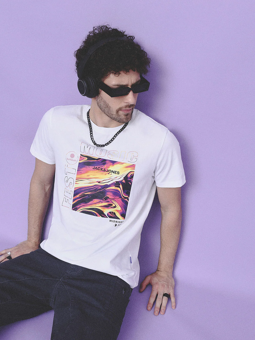 X Sunburn White Music Fest Printed T-shirt