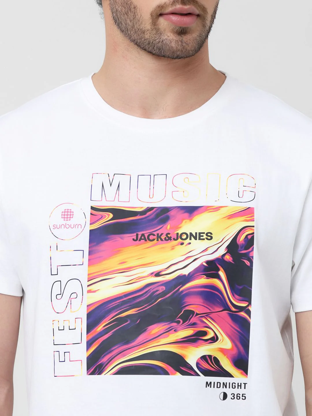X Sunburn White Music Fest Printed T-shirt - Image 5