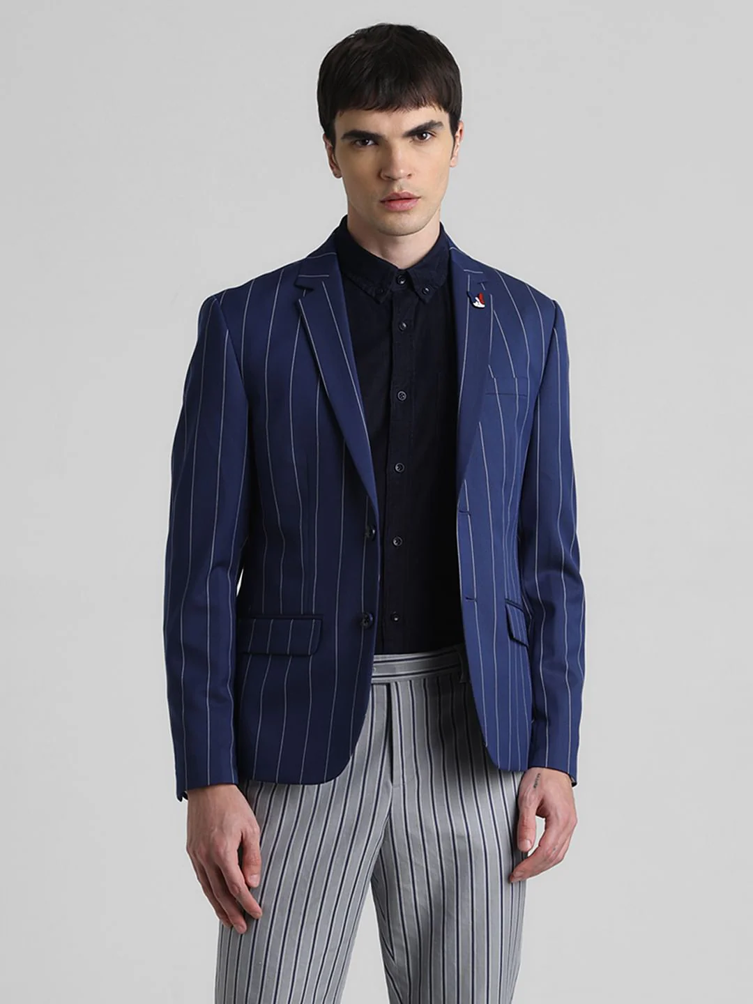 Blue Striped Formal Blazer - Image 2