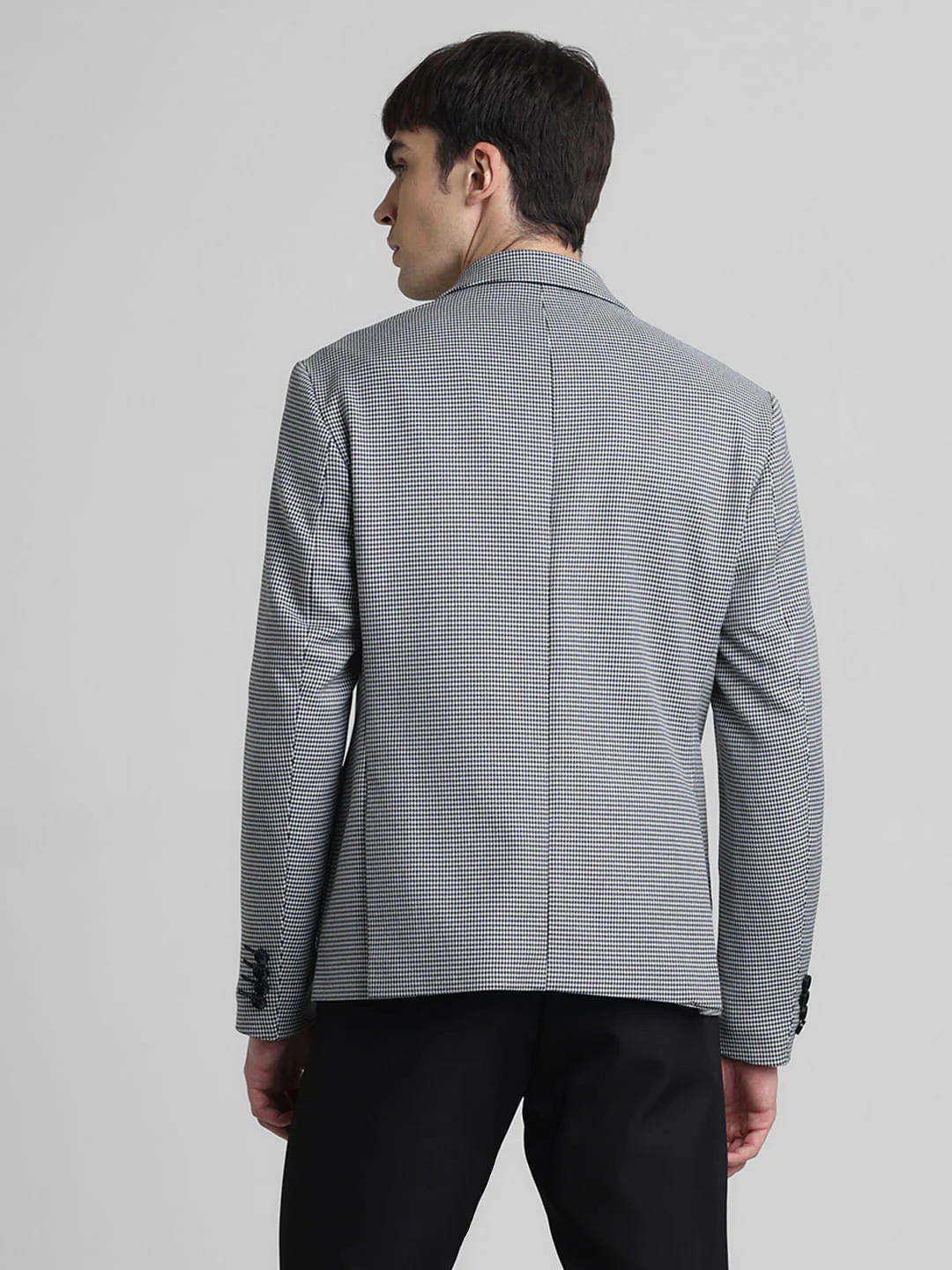 Black Printed Double Button Blazer - Image 4