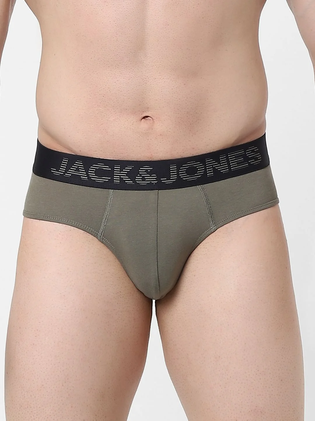 Dusty Olive Green Logo Print Briefs