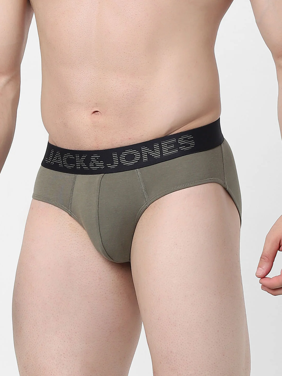 Dusty Olive Green Logo Print Briefs - Image 2