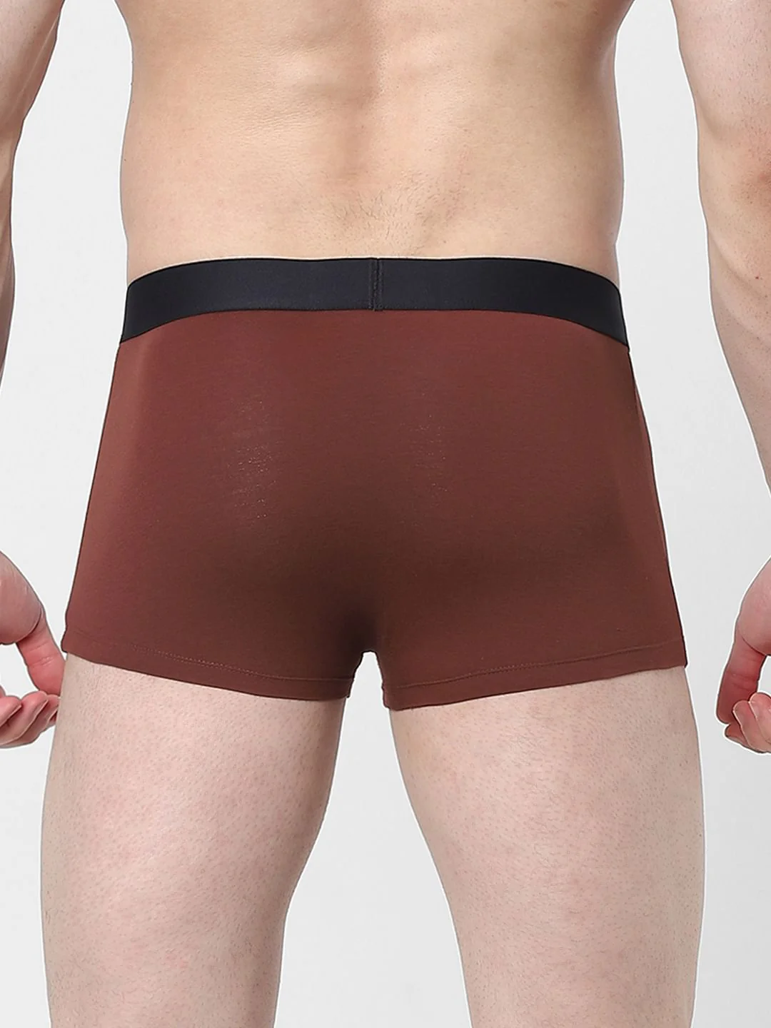 Brown Logo Print Trunks - Image 3