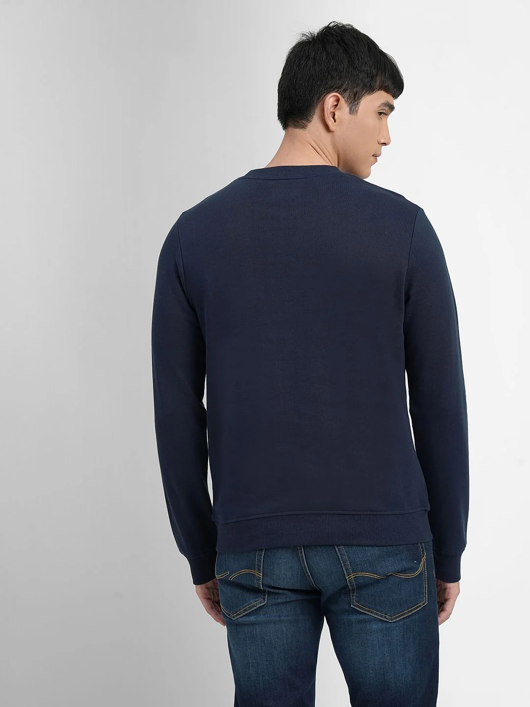 Navy Blue Logo Print Sweatshirt - Image 4
