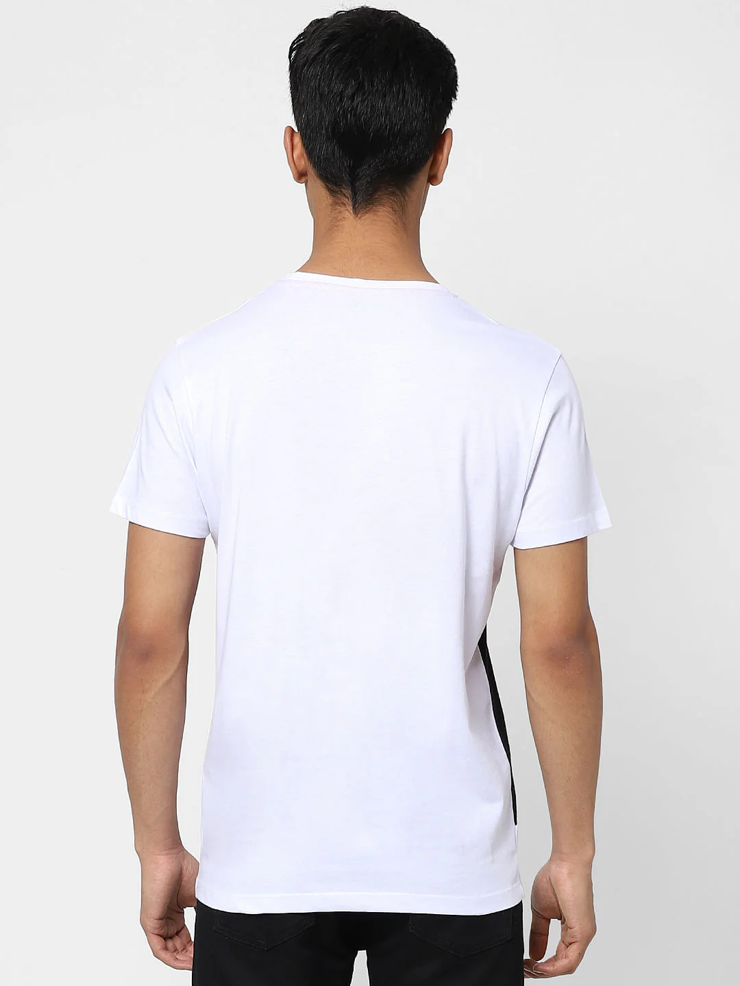 White Colourblocked Crew Neck T-shirt - Image 5