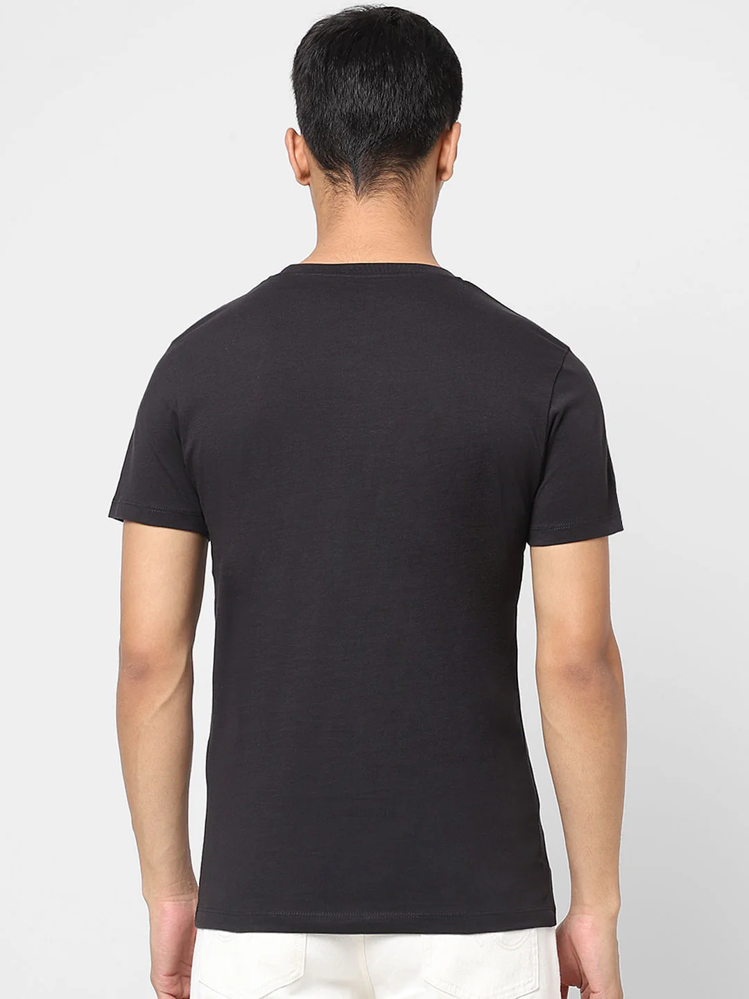 Black Logo Print Crew Neck T-shirt - Image 4