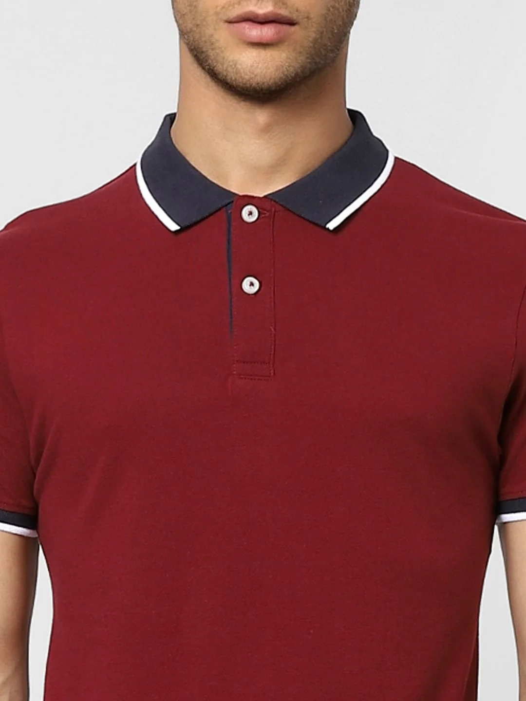 Red Contrast Tipping Polo T-shirt - Image 5