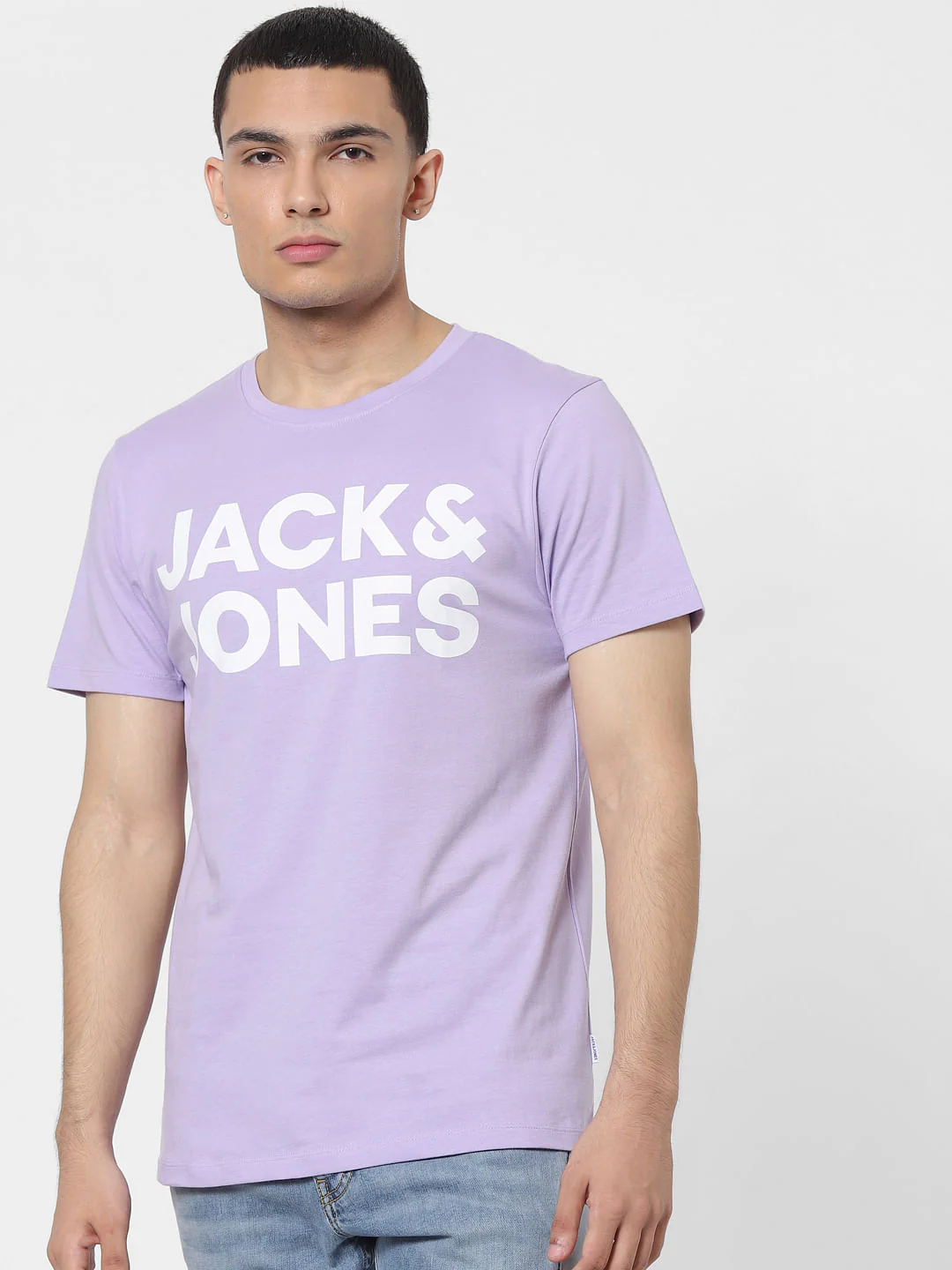 Lilac Logo Print Crew Neck T-shirt - Image 2