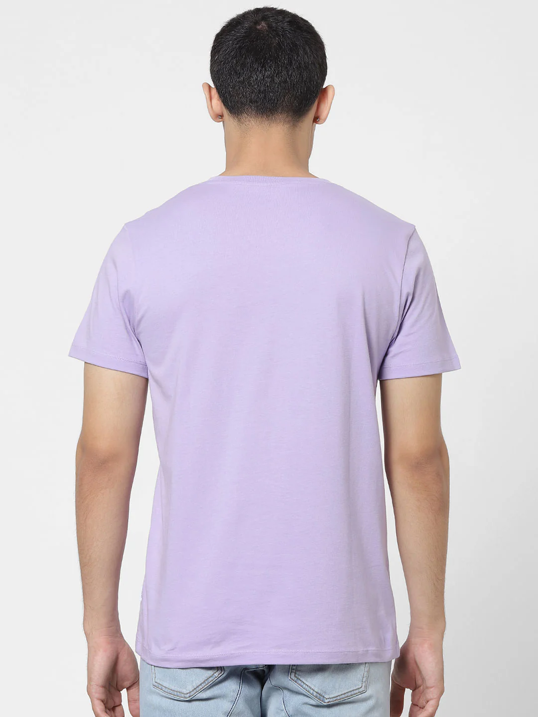 Lilac Logo Print Crew Neck T-shirt - Image 4