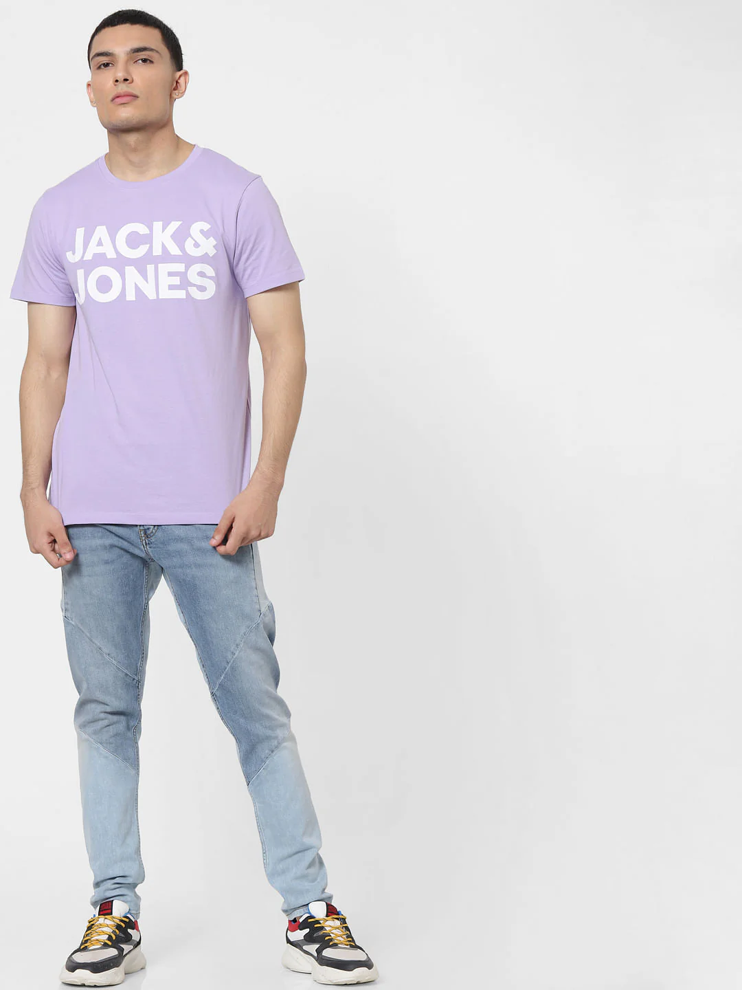 Lilac Logo Print Crew Neck T-shirt - Image 6