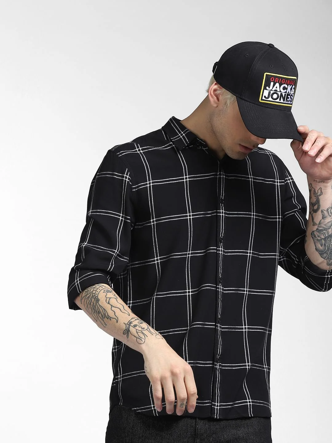 Black Check Full Sleeves Shirt