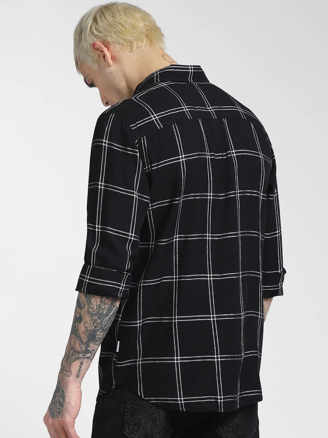 Black Check Full Sleeves Shirt - Image 4