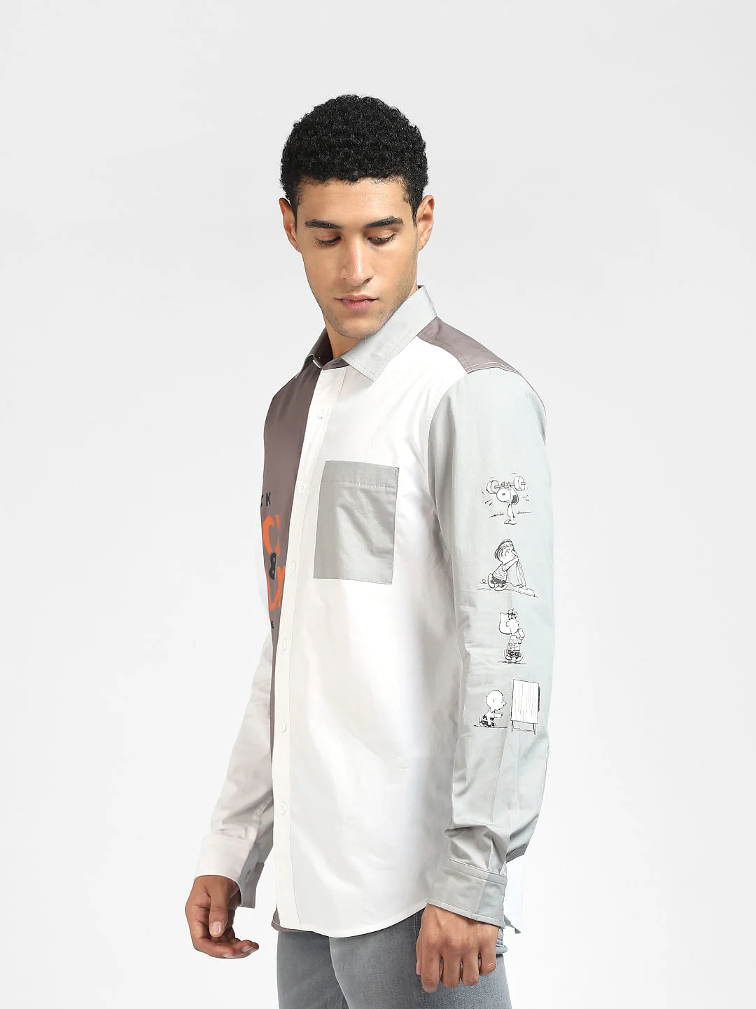 x PEANUTS White Graphic Print Full Sleeves Shirt - Image 3