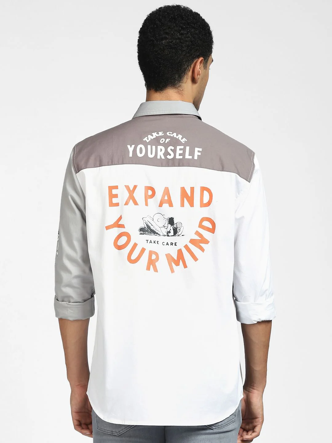 x PEANUTS White Graphic Print Full Sleeves Shirt - Image 4