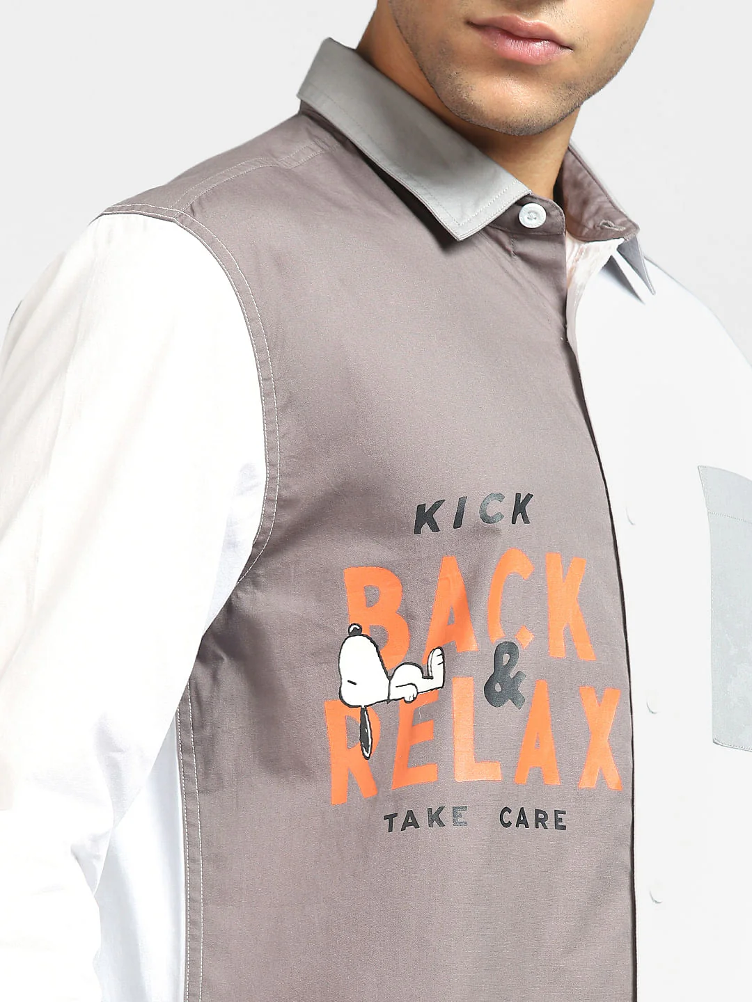 x PEANUTS White Graphic Print Full Sleeves Shirt - Image 5