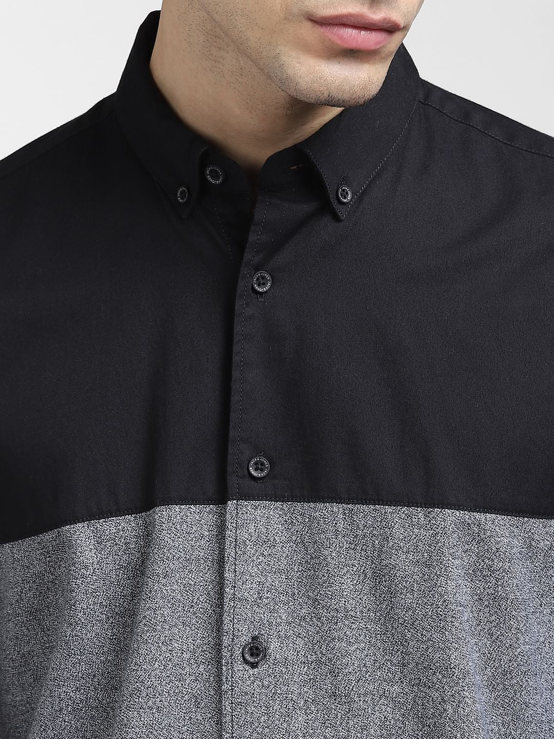 Black Colourblocked Full Sleeves Shirt - Image 5