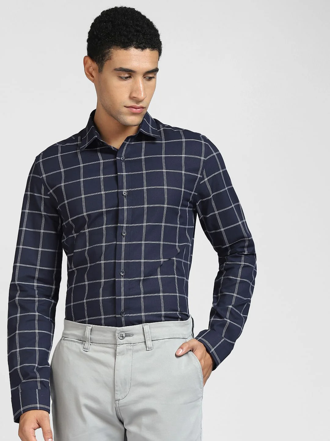 Blue Checks Full Sleeves Shirt - Image 2