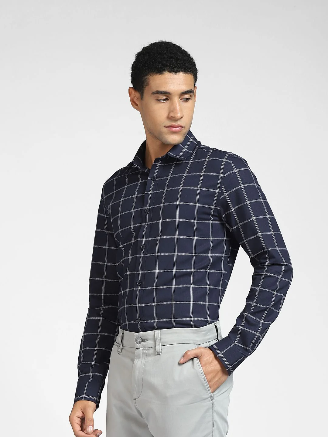 Blue Checks Full Sleeves Shirt - Image 3
