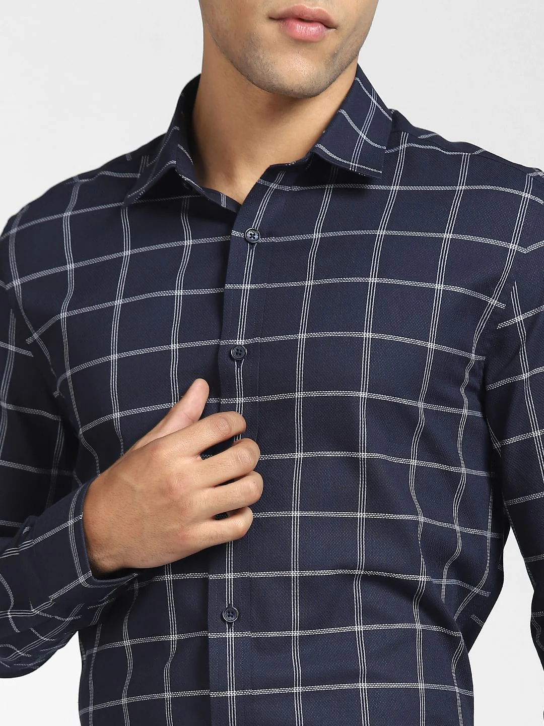 Blue Checks Full Sleeves Shirt - Image 5