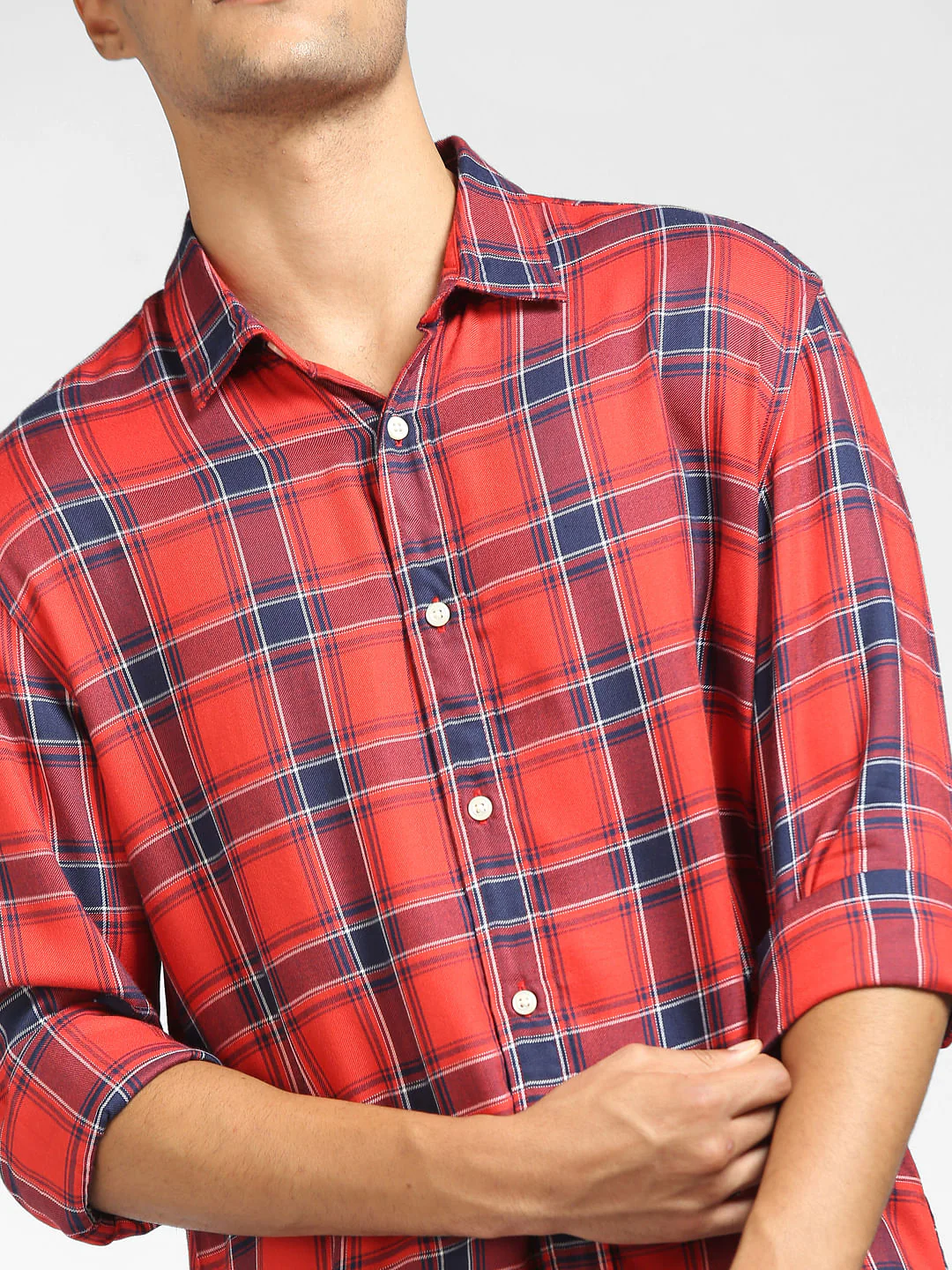 Red Checks Full Sleeves Shirt - Image 5