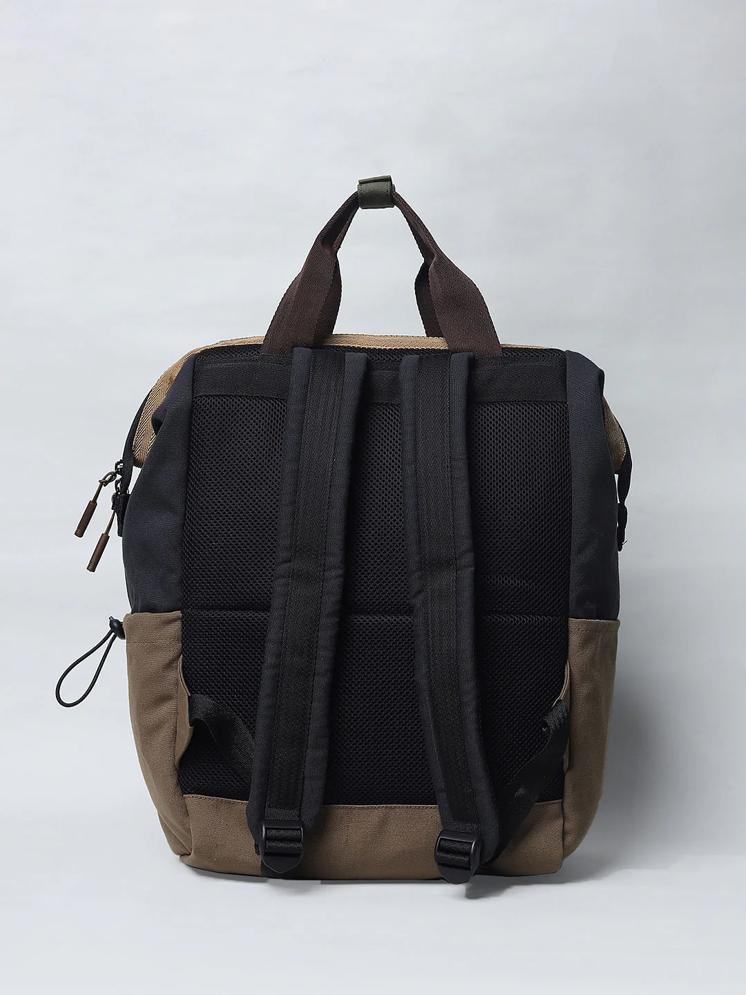 Dark Brown Colourblocked Backpack - Image 3