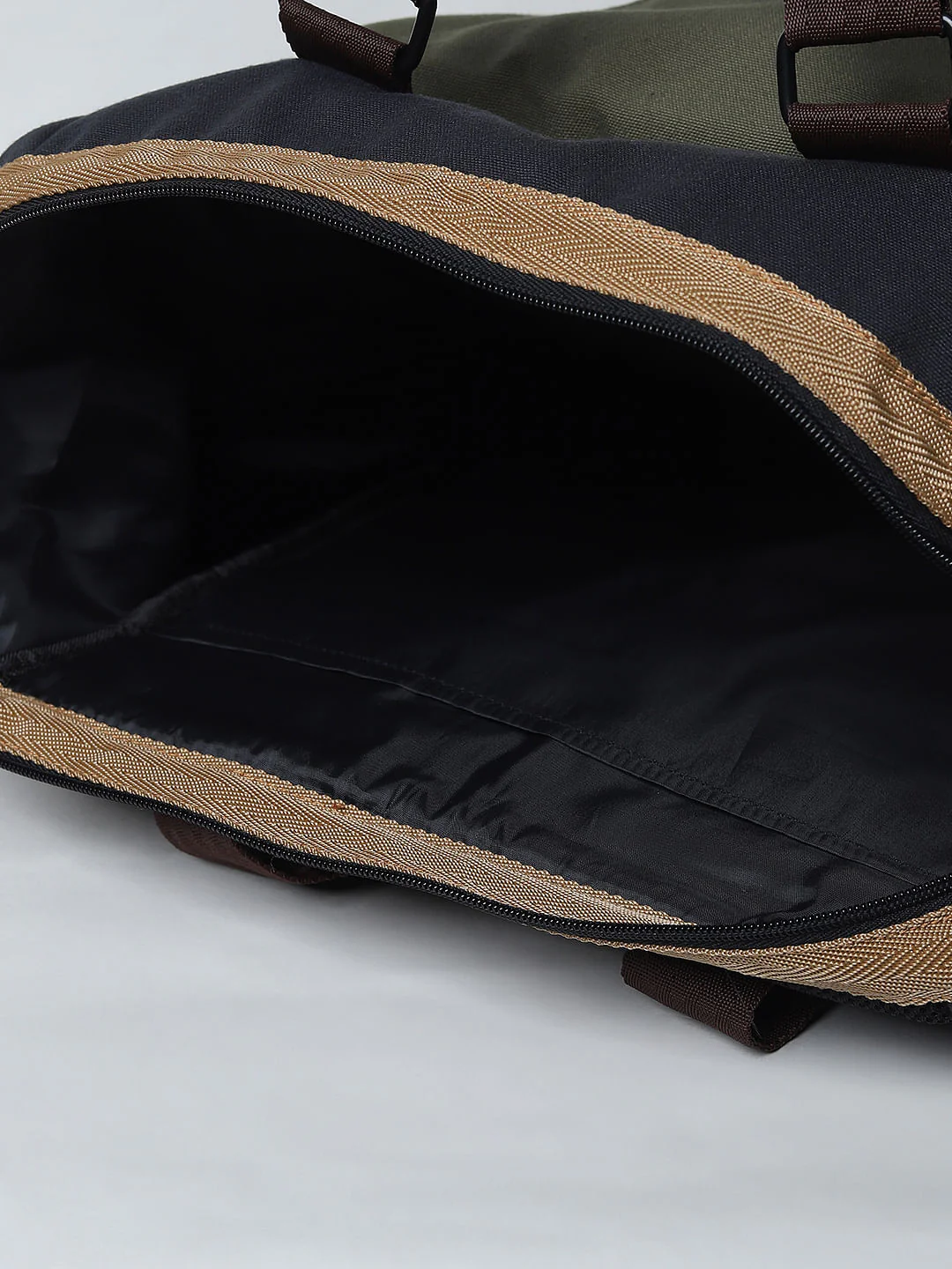Dark Brown Colourblocked Backpack - Image 5