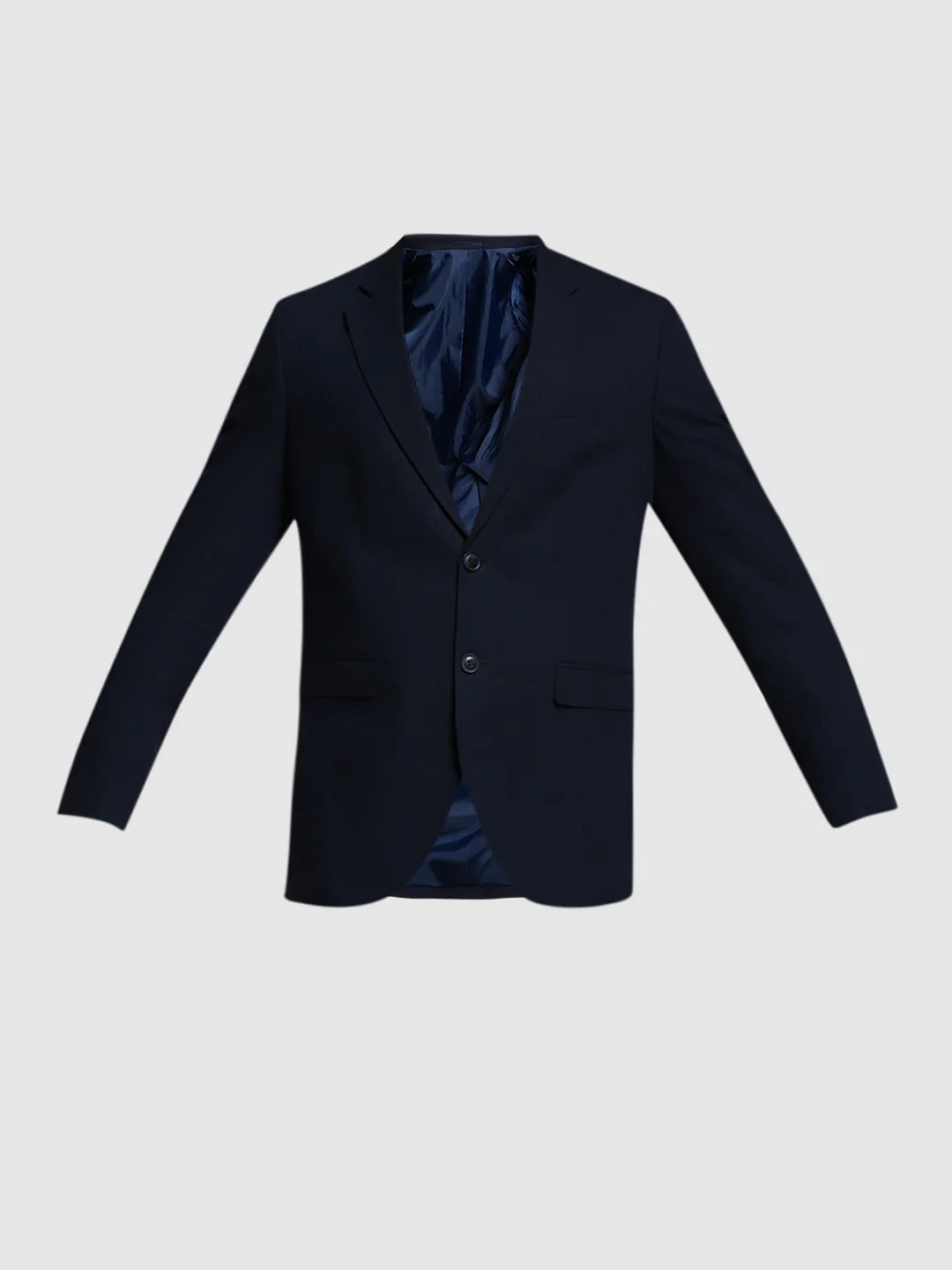 Dark Blue Slim Fit Linen Blazer - Image 7